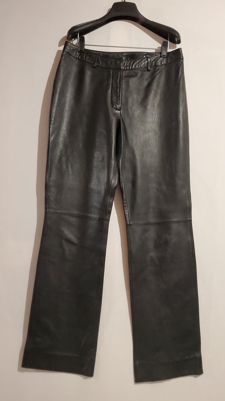 Vtg 90s Y2K 111 State Leather Straight Leg Pants Womens Size 10 Black Biker Moto